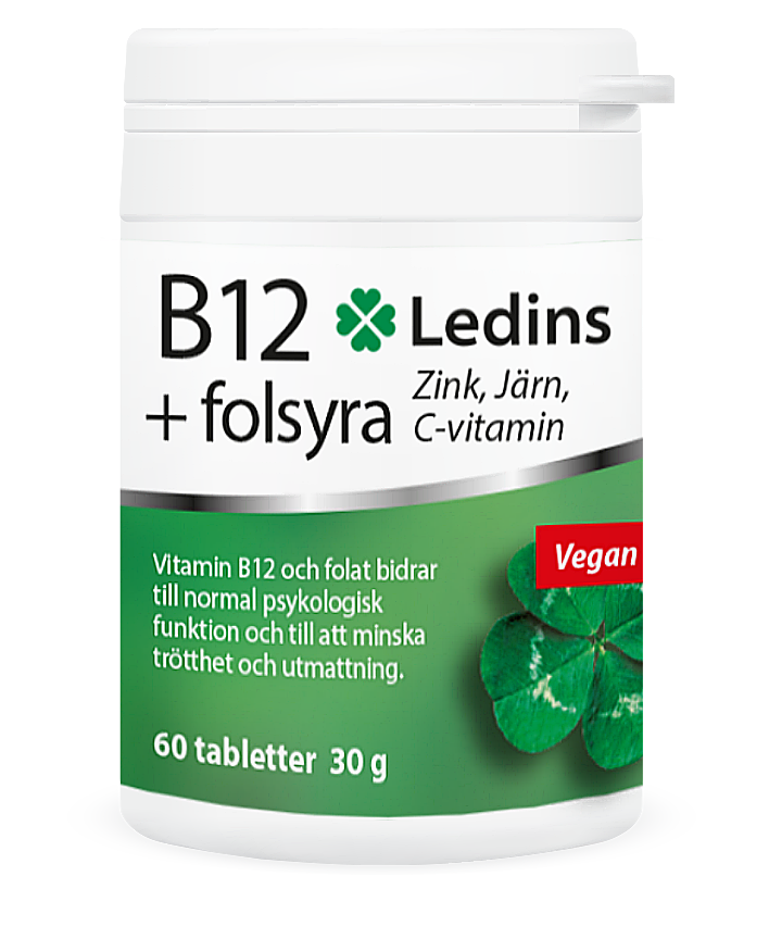 Vitamin B12 + Folsyra 60t - Ledins
