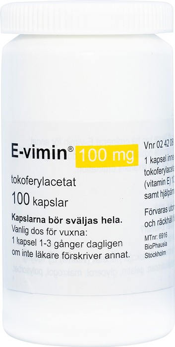 E-vimin, kapsel, mjuk 100 mg 100 st