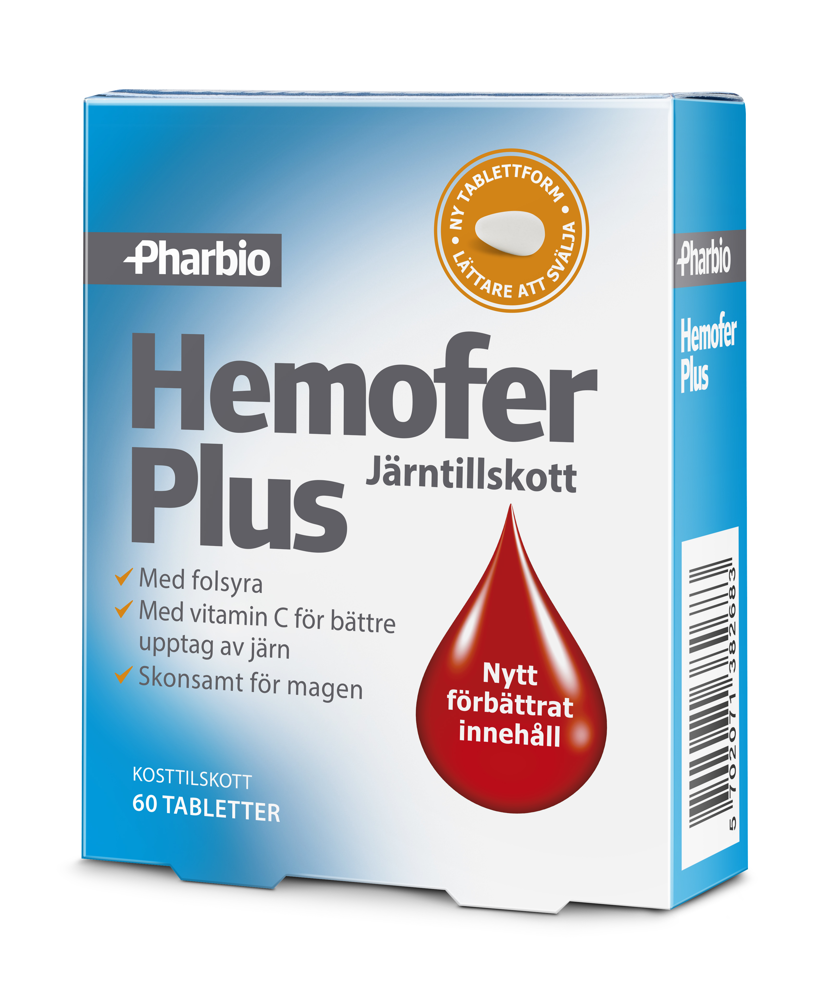 Hemofer Järn Plus Folsyra 60 tab - Pharbio