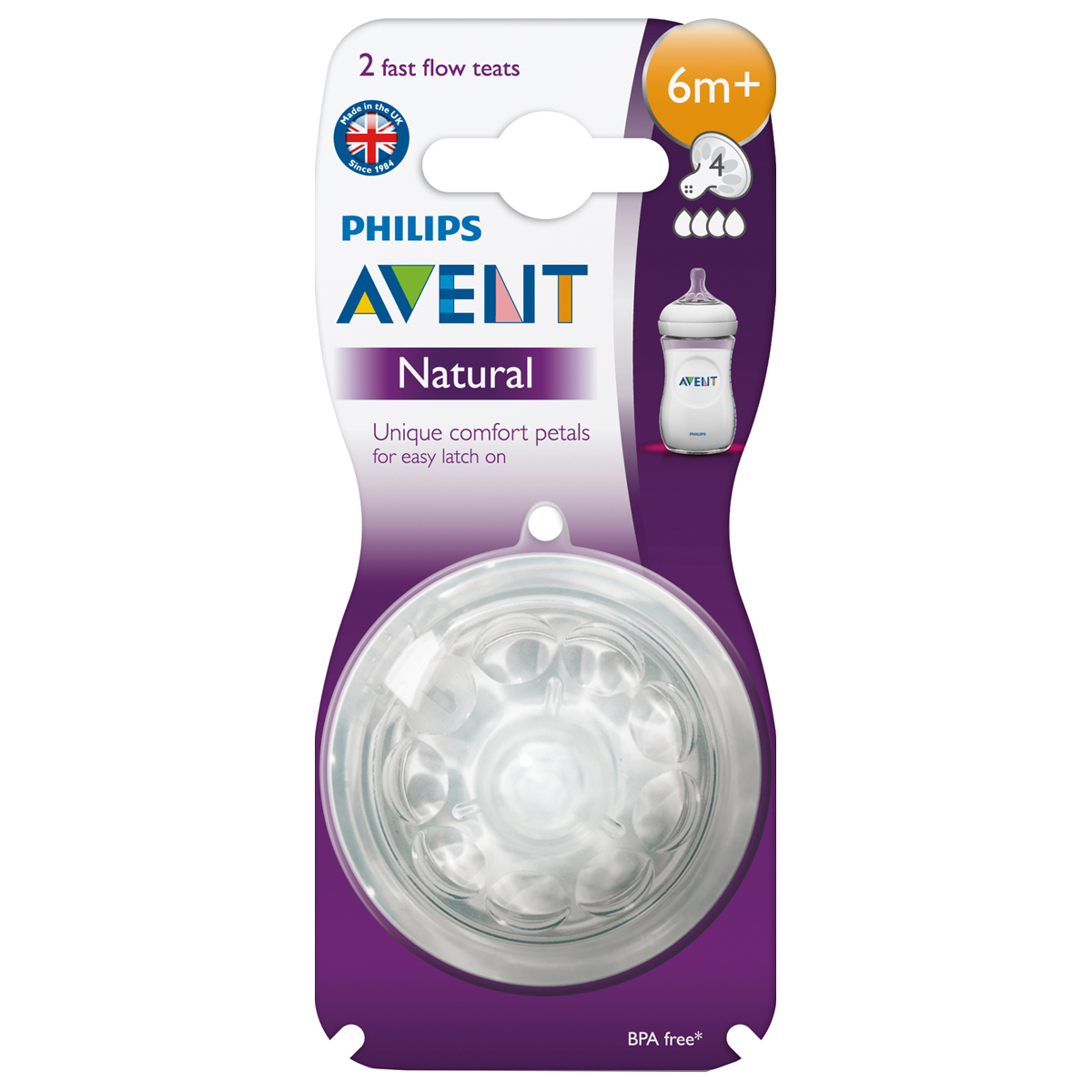Dinapp med snabbt flöde 6m+ 2-pack - Philips Avent Natural
