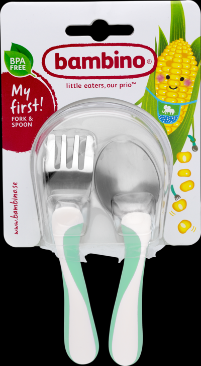 Äta själv-bestick 1-pack - Bambino Mint