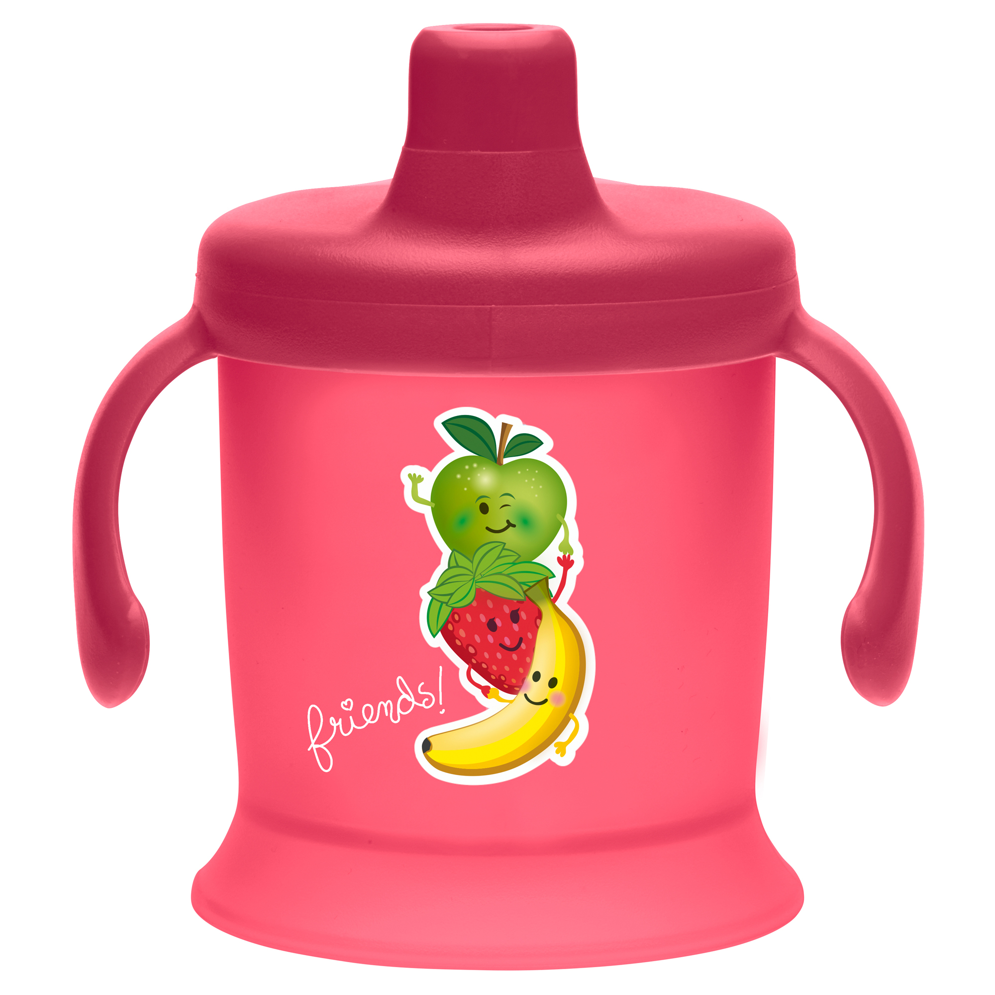 Spill proof cup 1-pack - Bambino Röd (Kaninmotiv)