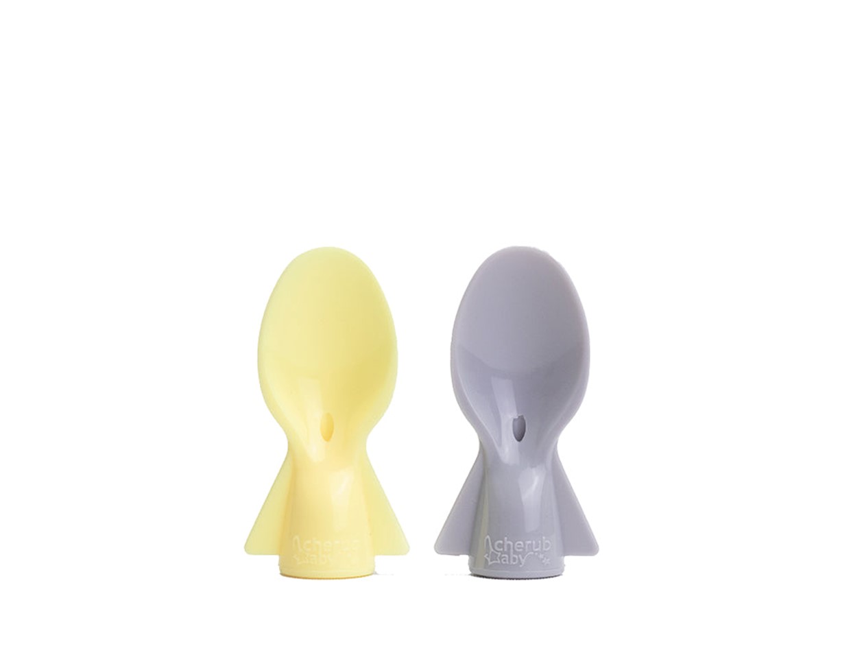 CherubBaby Skedar till matpåsar/klämmisar 2-pack Gul/Grå