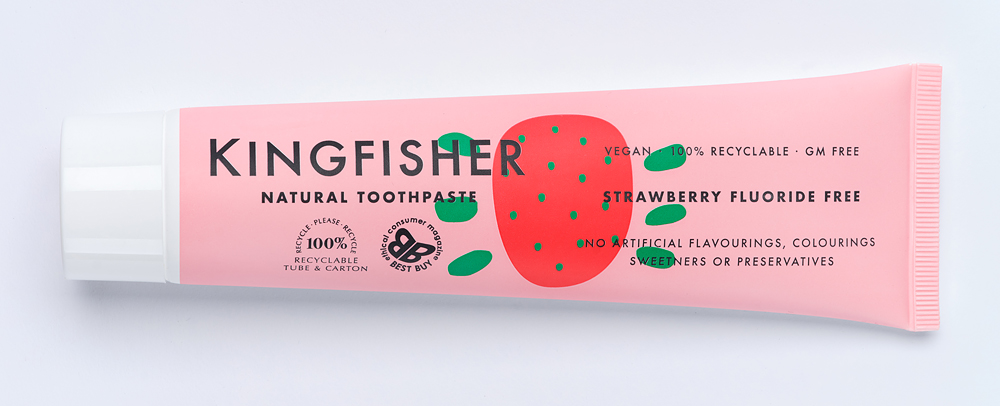 Tandkräm Utan Fluor Kingfisher Barn Jordgubb, 100 ml