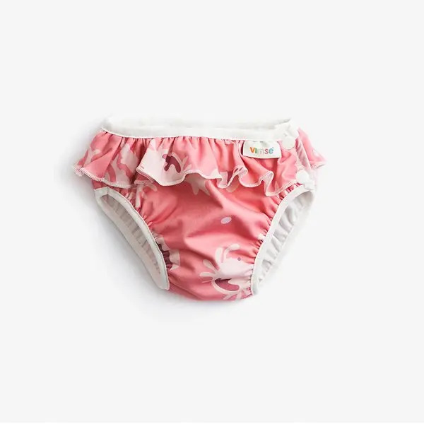 Badblöja, sidoknäppt, Vimse Pink Whale L 9-12kg