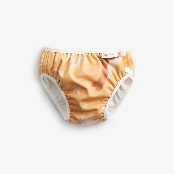 Badblöja, sidoknäppt, Vimse Yellow Whale XXL/SL 13-17kg