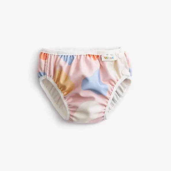 Badblöja, sidoknäppt, Vimse Pink Shapes XXL/SL 13-17kg