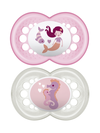 MAM Original 6-16m Latex 2-pack Rosa (Sjöjungfru/Sjöhäst)