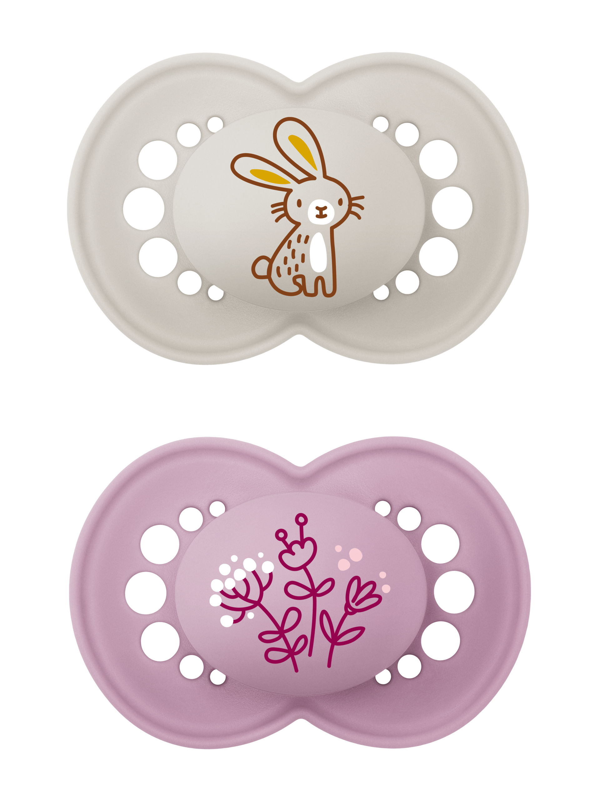 MAM Original 6-16m Latex 2-pack Rosa (Kanin/Blommor)
