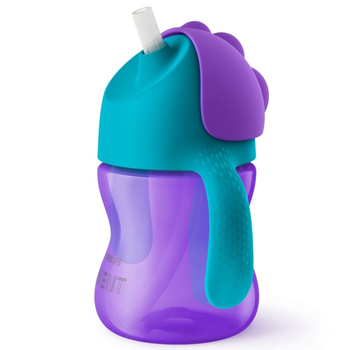Straw Cup ergonomisk 200 ml - Philips Avent Turkos/Lila