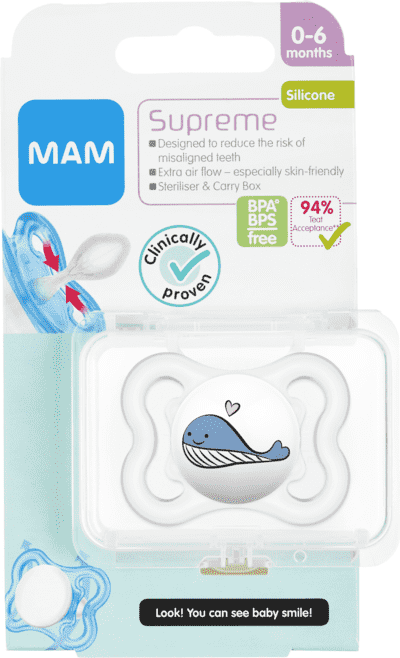 MAM Supreme 0-6m Silikon Blå (Val)