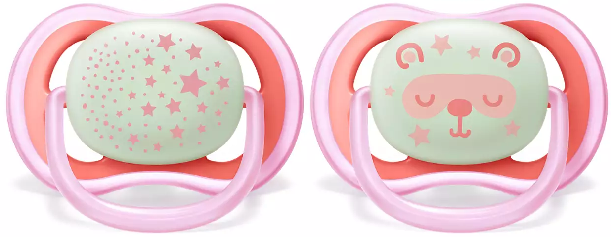 Philips Avent Ultra Air Night-Napp 6-18m 2-pack Rosa/Lila