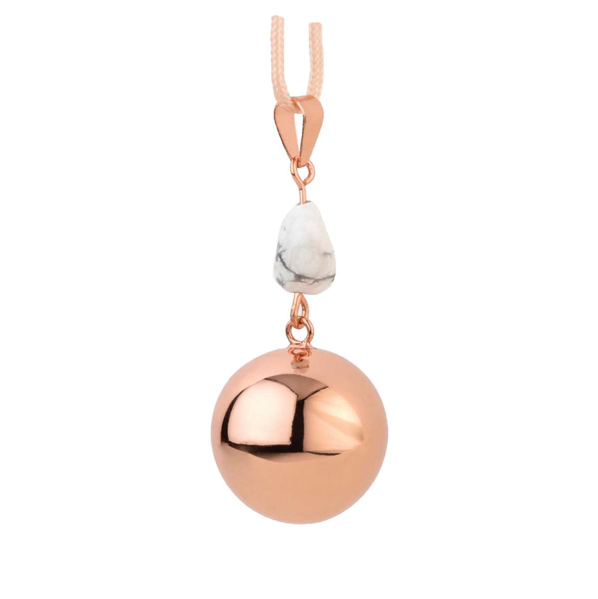 Bola gravidsmycke Roséguld vit sten