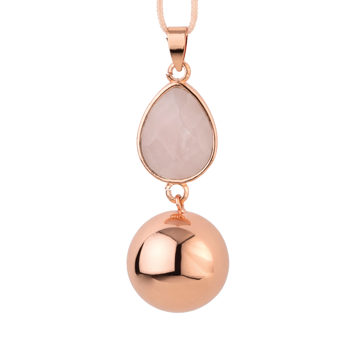 Bola gravidsmycke roséguld rosa sten