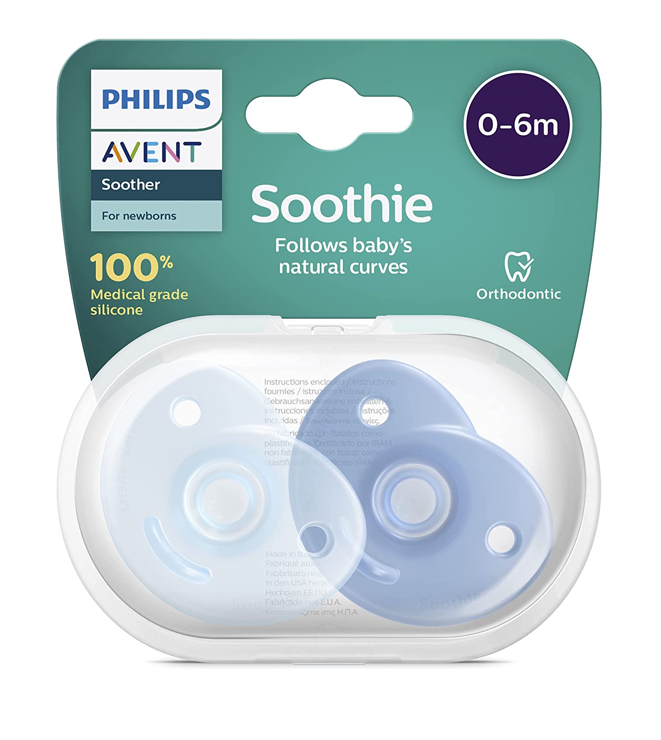 Philips Avent Soothie-Napp 0-6 mån Blå/Ljusblå