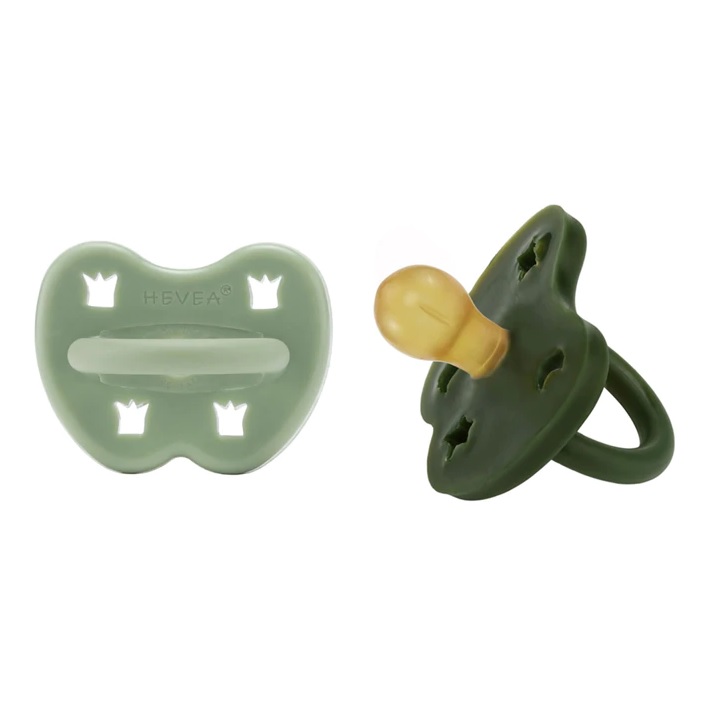 Naturgumminapp - Moss Green & Deep Forest Green, 3-36 mån 2-pack - Hevea Rund