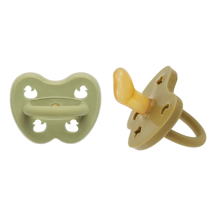 Naturgumminapp - Hunter Green & Olive, 3-36 mån 2-pack - Hevea Anatomisk/Ortodontisk