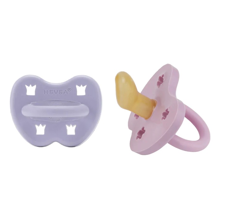 Naturgumminapp - Dusty Violet & Light Orchid, 3-36 mån 2-pack - Hevea Anatomisk/Ortodontisk