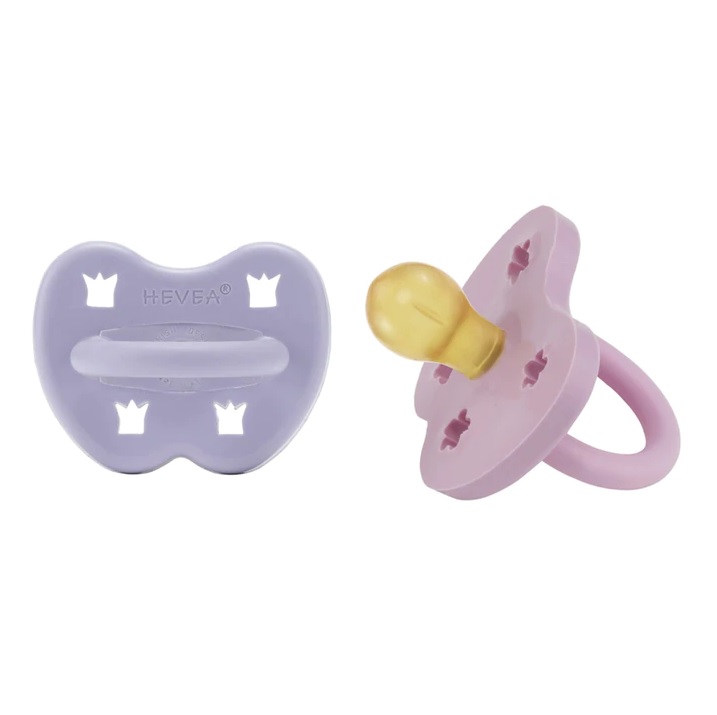 Naturgumminapp - Dusty Violet & Light Orchid, 3-36 mån 2-pack - Hevea Rund