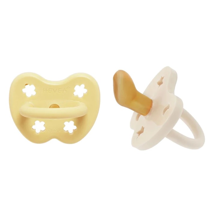 Naturgumminapp - Pale Butter & Milky White, 3-36 mån Anatomisk 2-pack - Hevea