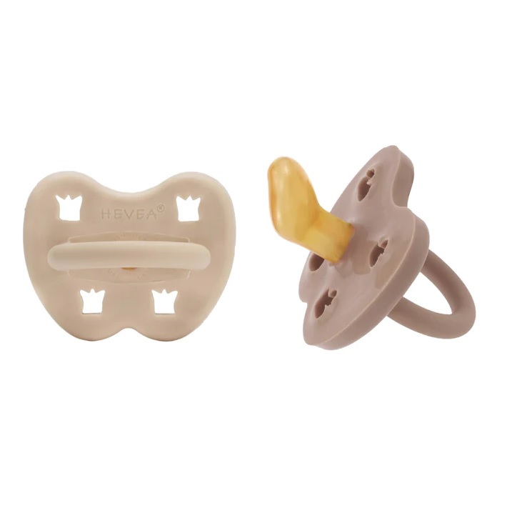 Naturgumminapp - Sandy Nude & Tan Beige, 3-36 mån 2-pack - Hevea Anatomisk/Ortodontisk