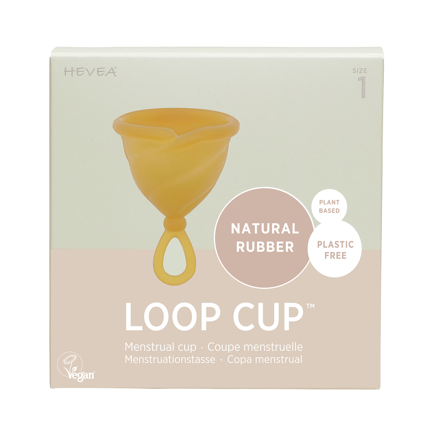 Hevea - Loop Cup Menskopp i Naturgummi Storlek 1