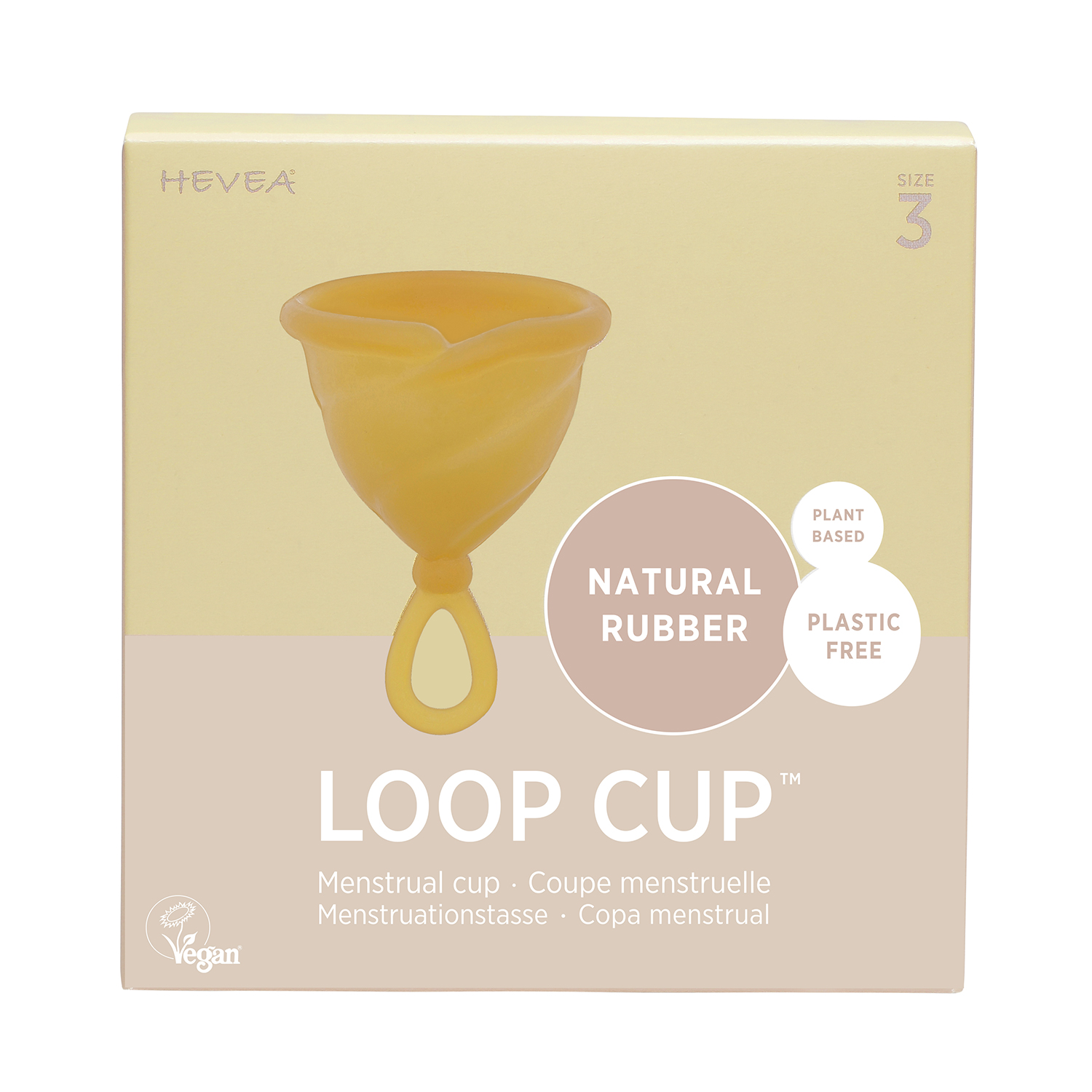 Hevea - Loop Cup Menskopp i Naturgummi Storlek 3