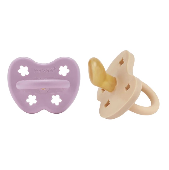 Naturgumminapp - Light Orchid & Sandy Nude, 3-36 mån 2-pack - Hevea Anatomisk/Ortodontisk