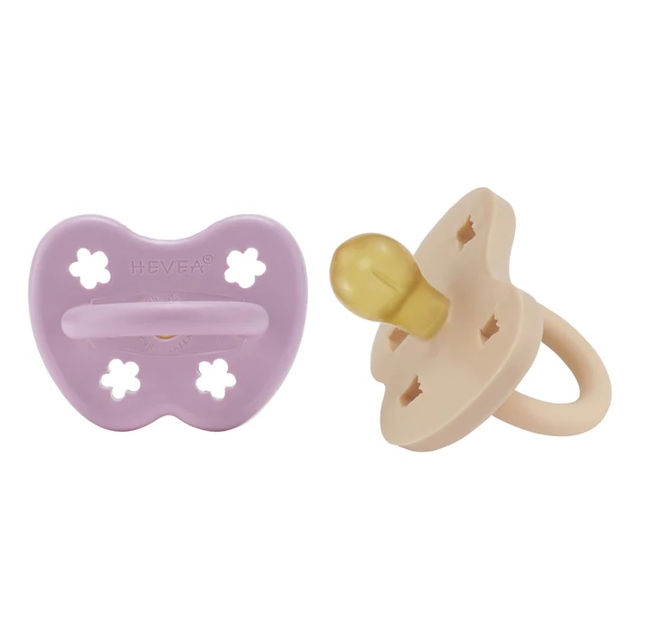 Naturgumminapp - Light Orchid & Sandy Nude, 3-36 mån 2-pack - Hevea Rund