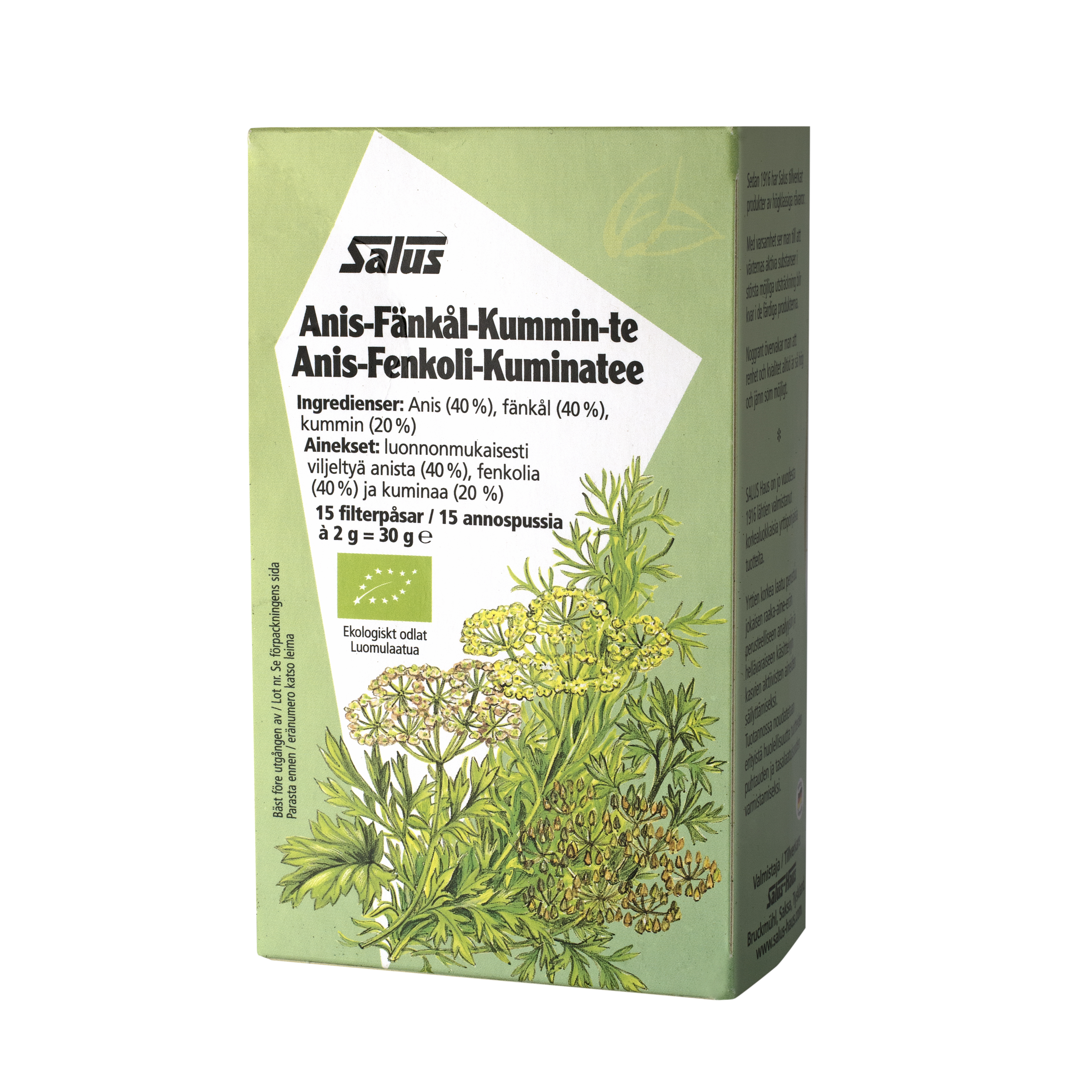Anis-fänkål-kumminte 15 påsar EKO - Salus