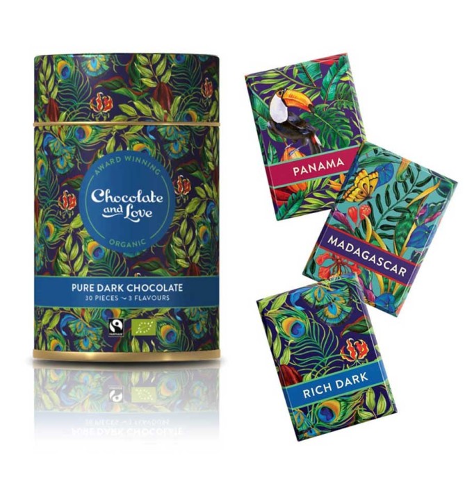 Presentburk mörk choklad 30 bitar Chocolate & Love