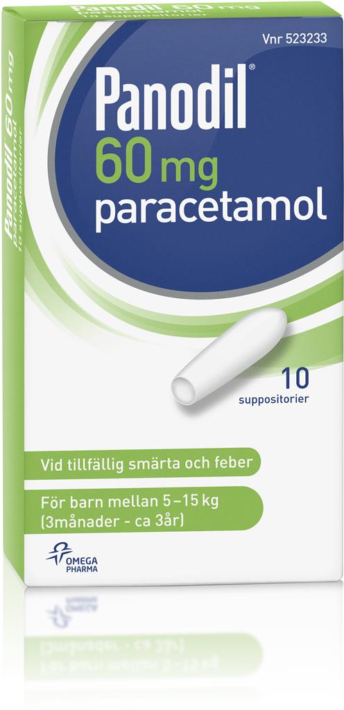 Panodil, suppositorium 60 mg 10 st