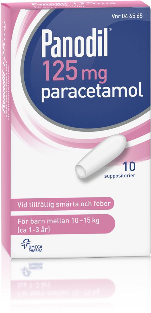 Panodil, suppositorium 125 mg 10 st