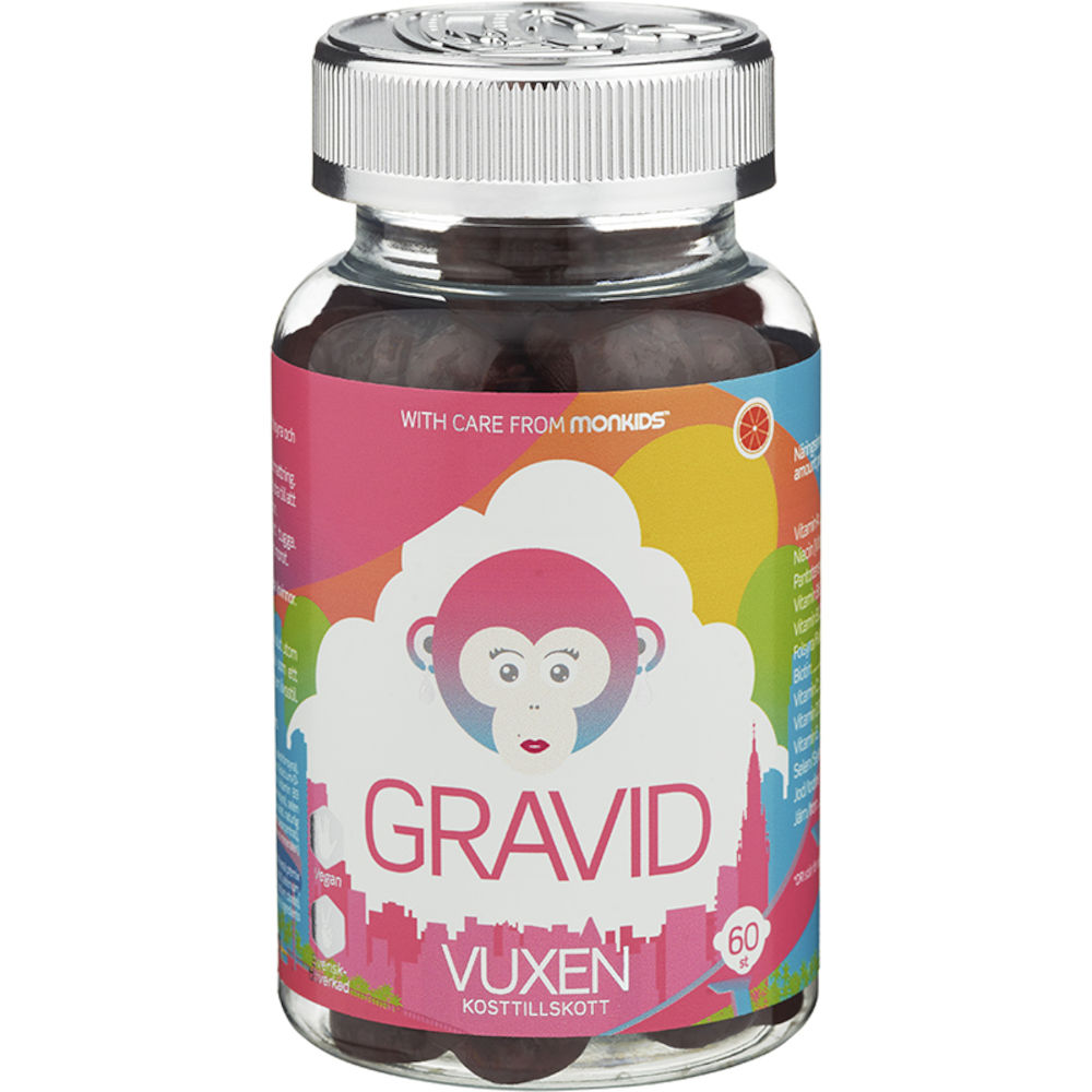 Monkids Gravid Blodapelsin 60 tuggtabletter