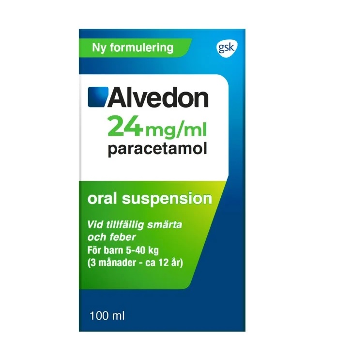 Alvedon, oral suspension 24 mg/ml 100 ml