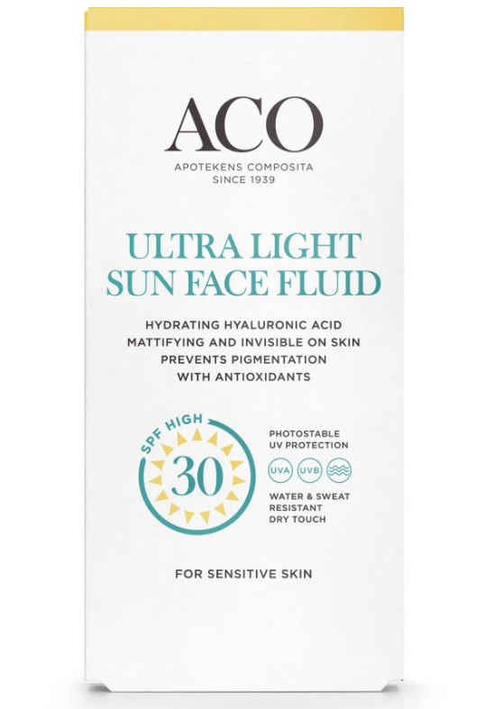 ACO Ultra Light Sun Face Fluid SPF30 40 ml