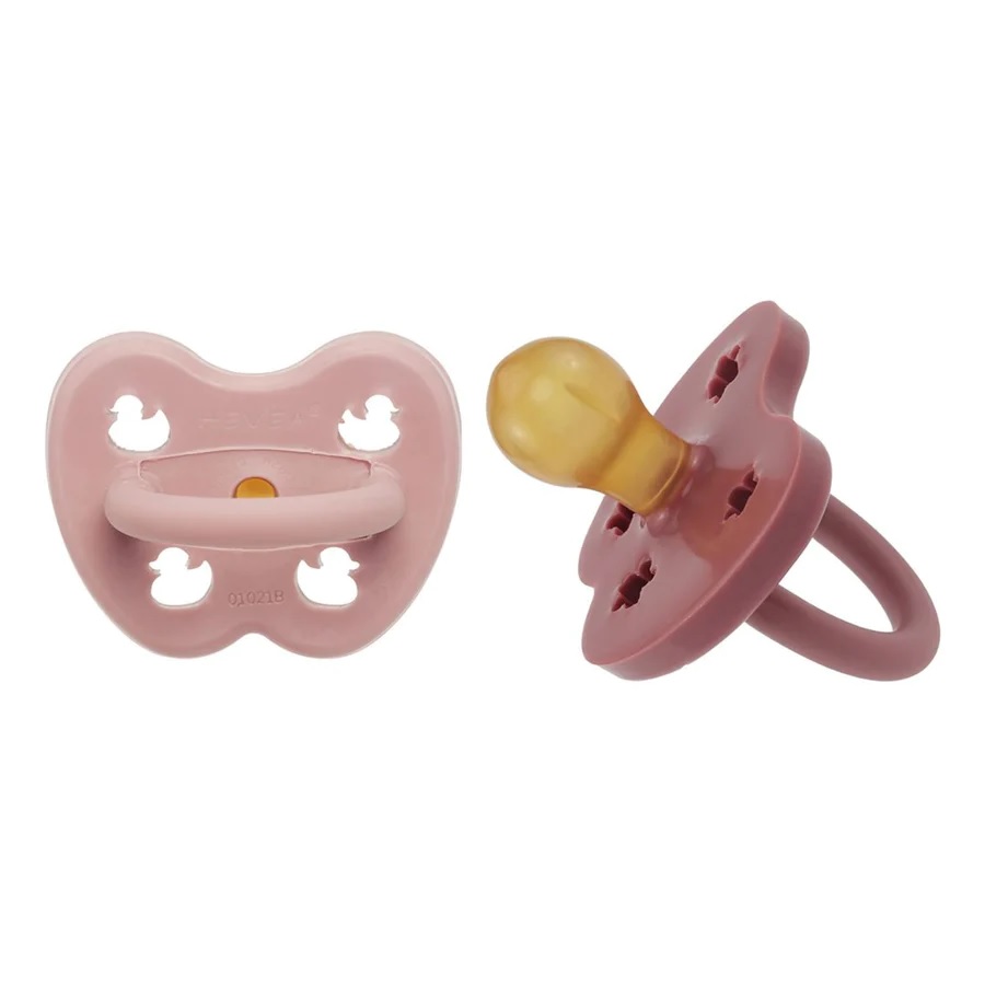Naturgumminapp - Baby Blush & Rosewood Rund 2-pack - Hevea