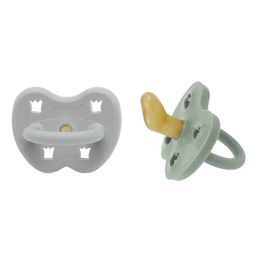 Naturgumminapp - Gorgeous Grey & Sage, 3-36 mån Ortodontisk 2-pack - Hevea