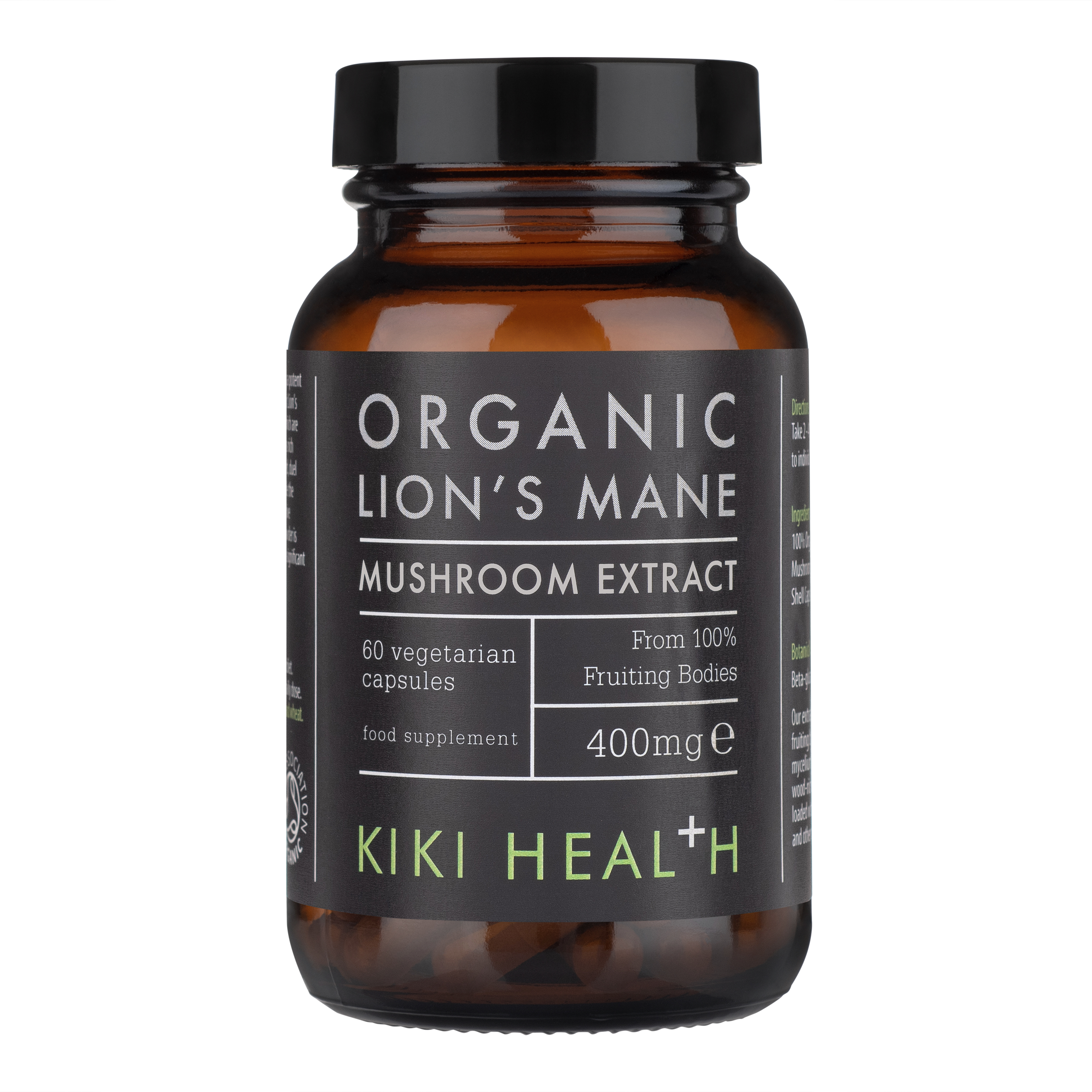 Organic Lion's Mane Extract Mushroom 60 kapslar - Kiki Health