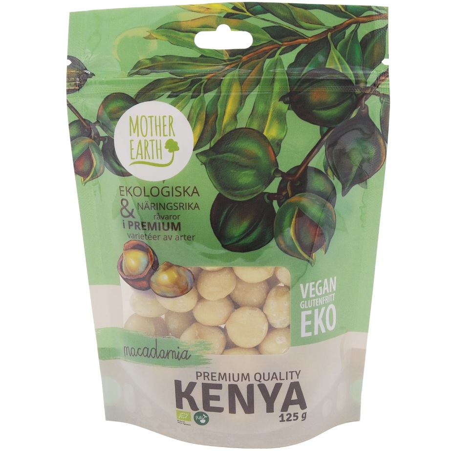 Raw Ekologiska Macadamianötter 125g - Mother Earth