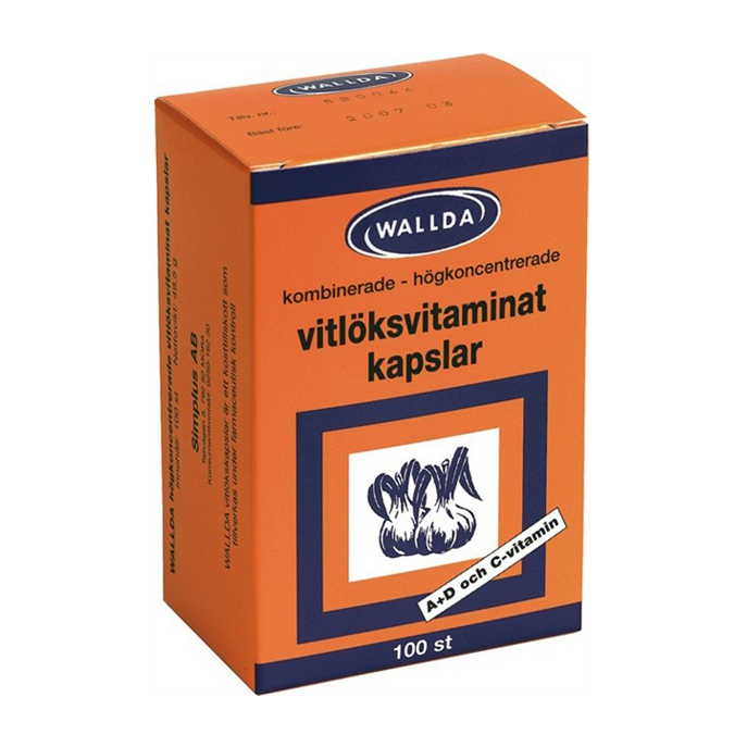 Vitlöksvitaminat 100 kapslar - Wallda