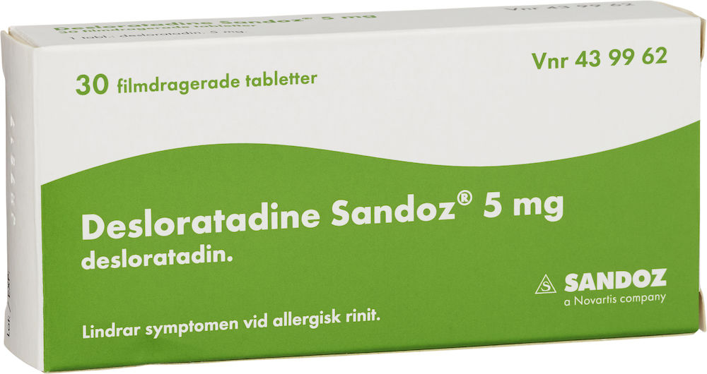 Desloratadine Sandoz, filmdragerad tablett 5 mg 30 st