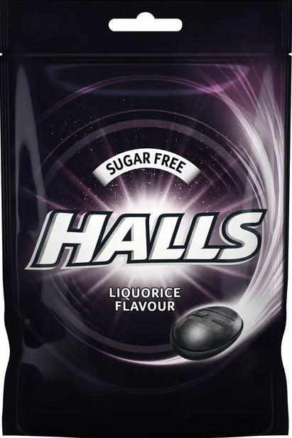 Halls liquorice sugarfree bag 65 g
