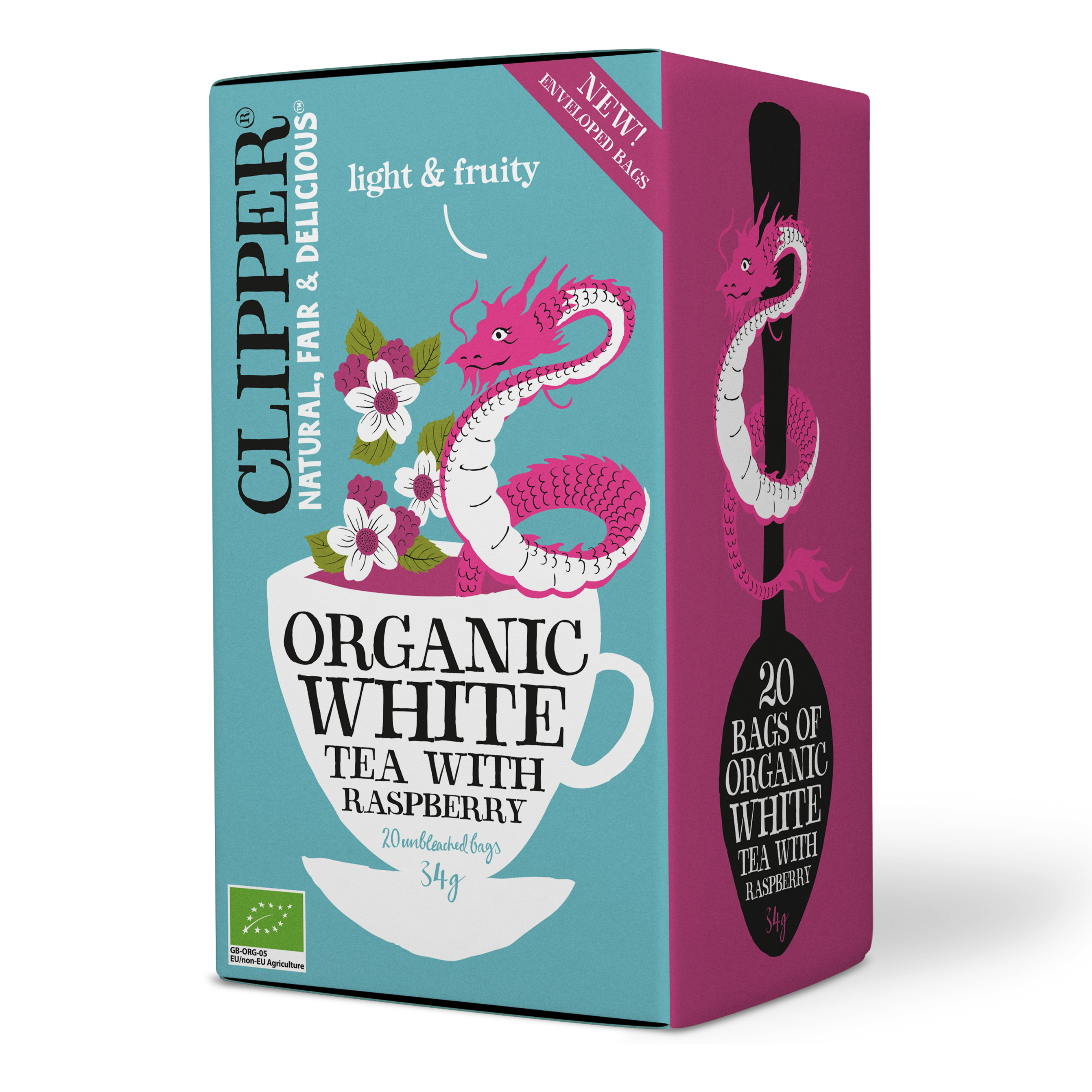 White Tea Raspberry 20 påsar - Clipper