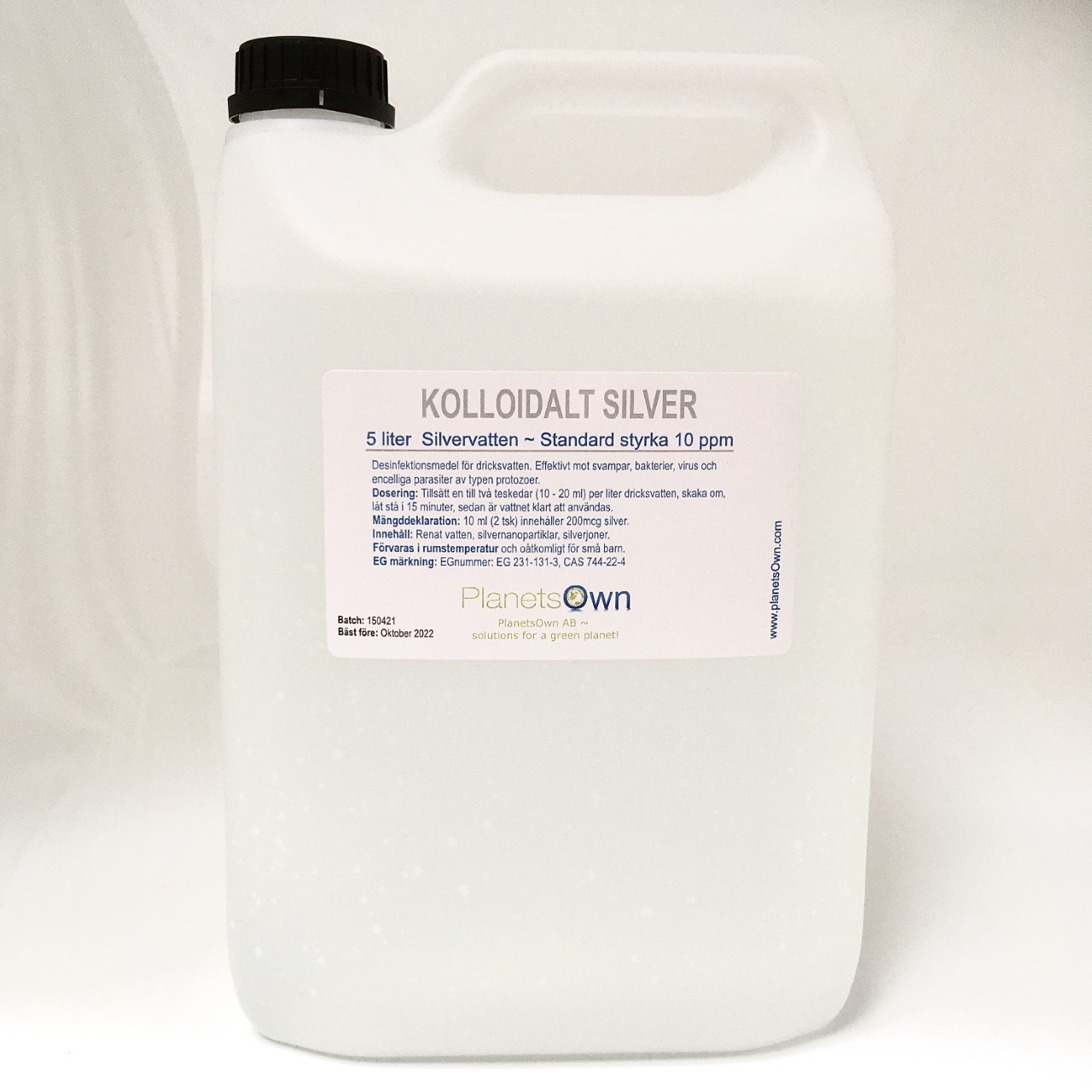 Kolloidalt Silver Standard 10ppm 5L - PlanetsOwn