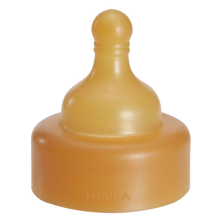 Hevea - Dinapp Wide Neck i Naturgummi, Medium Flow 3-24 mån