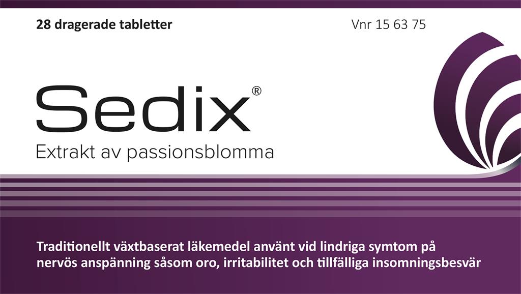 Sedix, dragerad tablett, 28 st