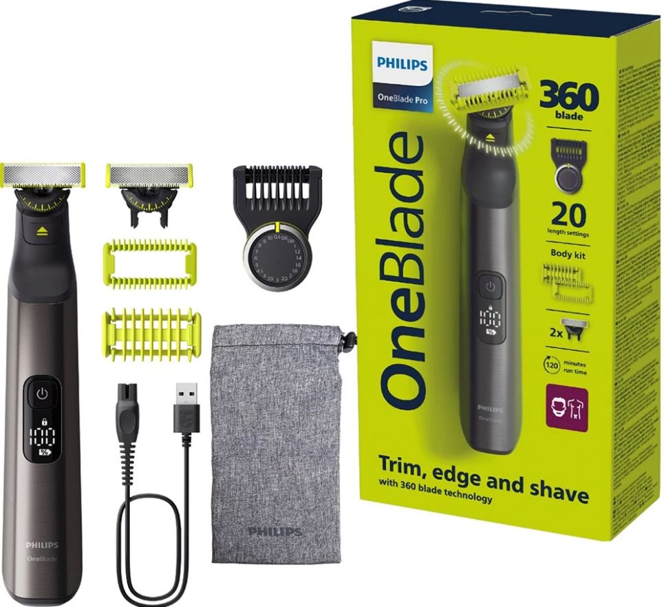 Vattentät hårtrimmer för både ansikte och kropp OneBlade Pro QP6552/15 Philips