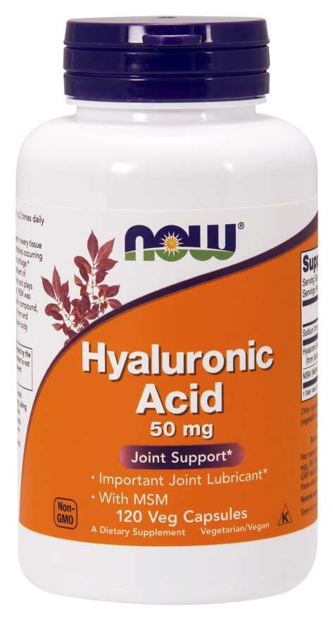 NOW Hyaluronic Acid 50 mg MSM 120 vegkapslar