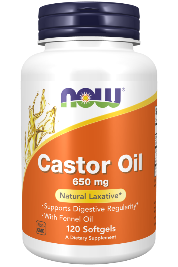 Castor Oil 650 mg 120 sgels NOW